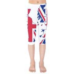 Britain Flag England Nations Kids  Capri Leggings 