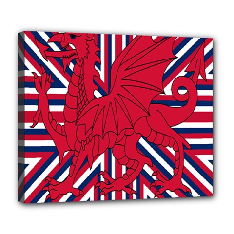 Alternatively Mega British America Red Dragon Deluxe Canvas 24  X 20  