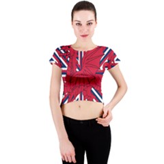 Alternatively Mega British America Red Dragon Crew Neck Crop Top