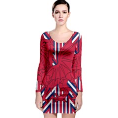 Alternatively Mega British America Red Dragon Long Sleeve Bodycon Dress by Mariart