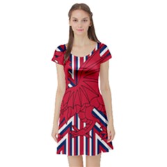 Alternatively Mega British America Red Dragon Short Sleeve Skater Dress