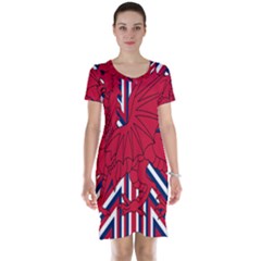 Alternatively Mega British America Red Dragon Short Sleeve Nightdress by Mariart