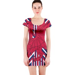 Alternatively Mega British America Red Dragon Short Sleeve Bodycon Dress by Mariart