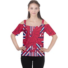 Alternatively Mega British America Red Dragon Cutout Shoulder Tee