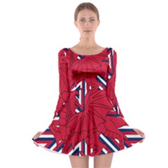 Alternatively Mega British America Red Dragon Long Sleeve Skater Dress