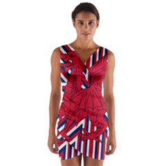 Alternatively Mega British America Red Dragon Wrap Front Bodycon Dress