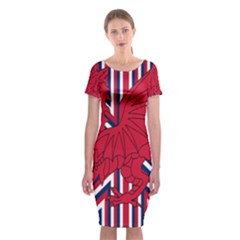 Alternatively Mega British America Red Dragon Classic Short Sleeve Midi Dress