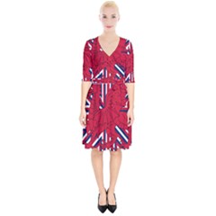 Alternatively Mega British America Red Dragon Wrap Up Cocktail Dress