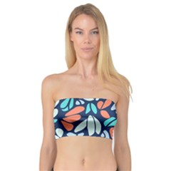 Blue Tossed Flower Floral Bandeau Top