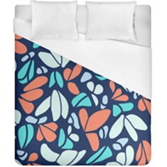 Blue Tossed Flower Floral Duvet Cover (california King Size)