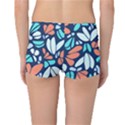 Blue Tossed Flower Floral Reversible Boyleg Bikini Bottoms View4