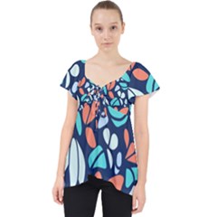 Blue Tossed Flower Floral Dolly Top