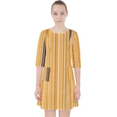 Brown Verticals Lines Stripes Colorful Pocket Dress by Mariart