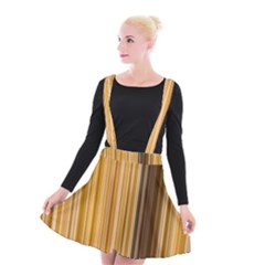 Brown Verticals Lines Stripes Colorful Suspender Skater Skirt