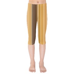 Brown Verticals Lines Stripes Colorful Kids  Capri Leggings 