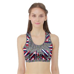 Alternatively Mega British America Dragon Illustration Sports Bra With Border