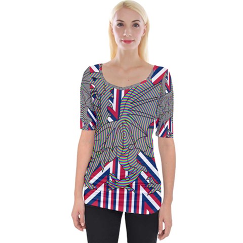 Alternatively Mega British America Dragon Illustration Wide Neckline Tee by Mariart