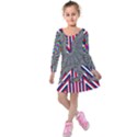 Alternatively Mega British America Dragon Illustration Kids  Long Sleeve Velvet Dress View1