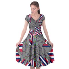 Alternatively Mega British America Dragon Illustration Cap Sleeve Wrap Front Dress by Mariart