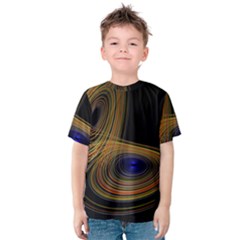 Wondrous Trajectorie Illustrated Line Light Black Kids  Cotton Tee