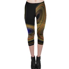 Wondrous Trajectorie Illustrated Line Light Black Capri Leggings  by Mariart