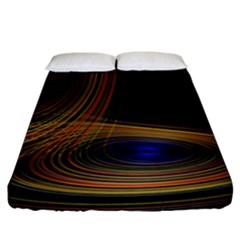 Wondrous Trajectorie Illustrated Line Light Black Fitted Sheet (king Size)