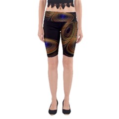 Wondrous Trajectorie Illustrated Line Light Black Yoga Cropped Leggings