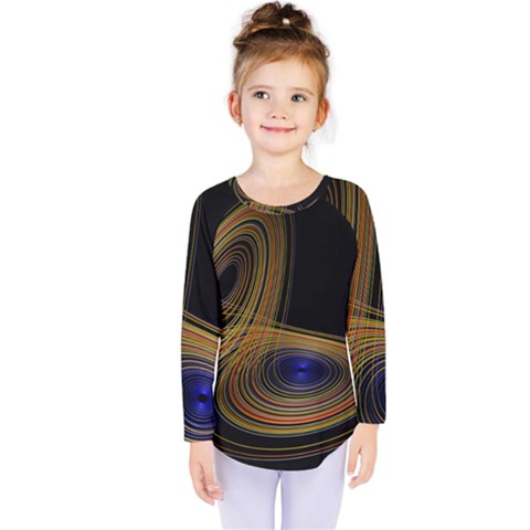 Wondrous Trajectorie Illustrated Line Light Black Kids  Long Sleeve Tee by Mariart