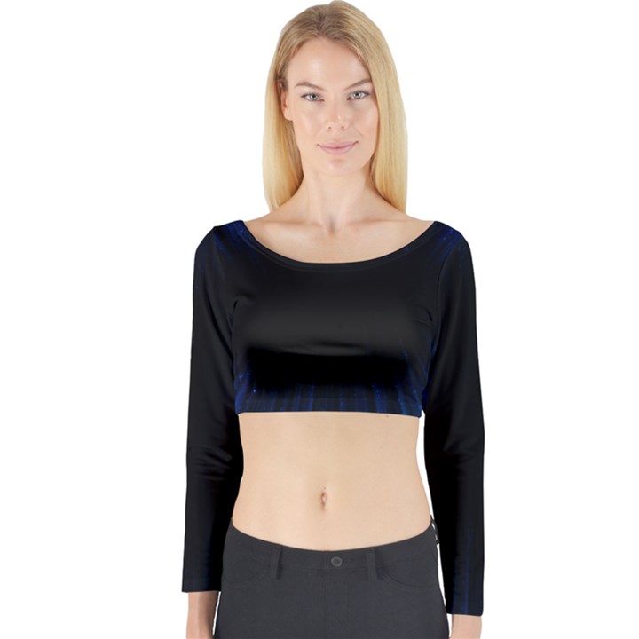 Colorful Light Ray Border Animation Loop Blue Motion Background Space Long Sleeve Crop Top