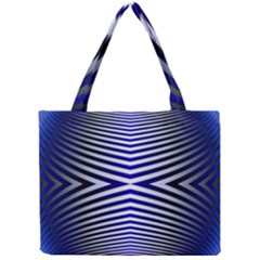 Blue Lines Iterative Art Wave Chevron Mini Tote Bag by Mariart