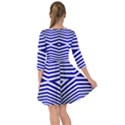 Blue Lines Iterative Art Wave Chevron Smock Dress View2