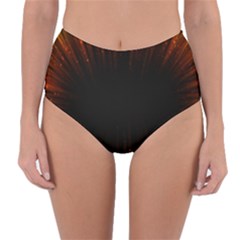 Colorful Light Ray Border Animation Loop Orange Motion Background Space Reversible High-waist Bikini Bottoms by Mariart