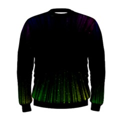 Colorful Light Ray Border Animation Loop Rainbow Motion Background Space Men s Sweatshirt by Mariart