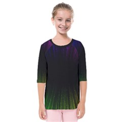 Colorful Light Ray Border Animation Loop Rainbow Motion Background Space Kids  Quarter Sleeve Raglan Tee