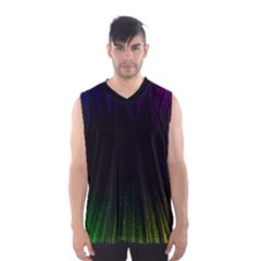 Colorful Light Ray Border Animation Loop Rainbow Motion Background Space Men s Basketball Tank Top by Mariart