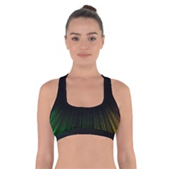 Colorful Light Ray Border Animation Loop Rainbow Motion Background Space Cross Back Sports Bra by Mariart