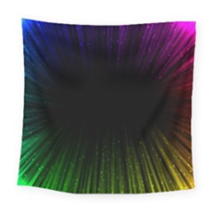 Colorful Light Ray Border Animation Loop Rainbow Motion Background Space Square Tapestry (large) by Mariart