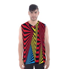 Door Pattern Line Abstract Illustration Waves Wave Chevron Red Blue Yellow Black Men s Basketball Tank Top by Mariart