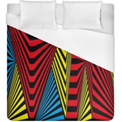 Door Pattern Line Abstract Illustration Waves Wave Chevron Red Blue Yellow Black Duvet Cover (king Size)