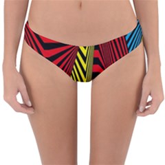 Door Pattern Line Abstract Illustration Waves Wave Chevron Red Blue Yellow Black Reversible Hipster Bikini Bottoms by Mariart