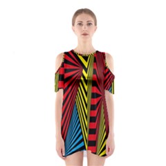 Door Pattern Line Abstract Illustration Waves Wave Chevron Red Blue Yellow Black Shoulder Cutout One Piece