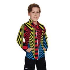 Door Pattern Line Abstract Illustration Waves Wave Chevron Red Blue Yellow Black Wind Breaker (kids)