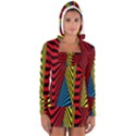 Door Pattern Line Abstract Illustration Waves Wave Chevron Red Blue Yellow Black Long Sleeve Hooded T-shirt View1