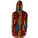 Door Pattern Line Abstract Illustration Waves Wave Chevron Red Blue Yellow Black Long Sleeve Hooded T-shirt View2