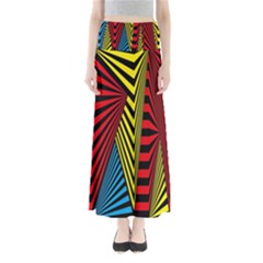 Door Pattern Line Abstract Illustration Waves Wave Chevron Red Blue Yellow Black Full Length Maxi Skirt