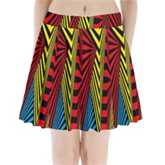 Door Pattern Line Abstract Illustration Waves Wave Chevron Red Blue Yellow Black Pleated Mini Skirt by Mariart