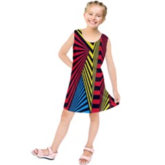 Door Pattern Line Abstract Illustration Waves Wave Chevron Red Blue Yellow Black Kids  Tunic Dress by Mariart