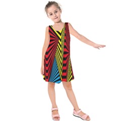 Door Pattern Line Abstract Illustration Waves Wave Chevron Red Blue Yellow Black Kids  Sleeveless Dress by Mariart