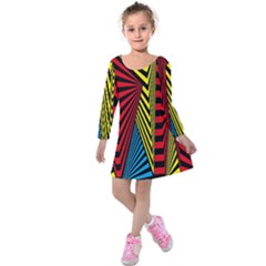 Door Pattern Line Abstract Illustration Waves Wave Chevron Red Blue Yellow Black Kids  Long Sleeve Velvet Dress by Mariart