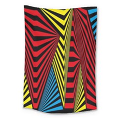 Door Pattern Line Abstract Illustration Waves Wave Chevron Red Blue Yellow Black Large Tapestry by Mariart